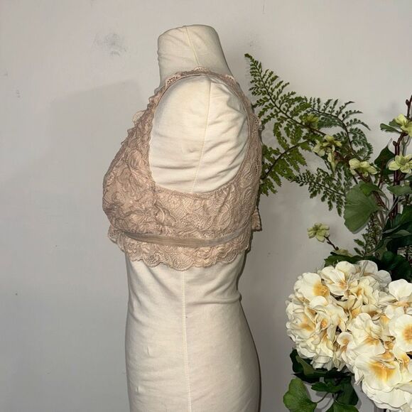 Anthropologie Evalyn V-Neck Lace Bralette blush nude | medium - Picture 5 of 11